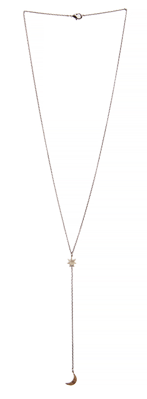 Love Nail Tree Moon & Star Necklace