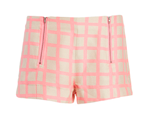 JOA Woven Square Print Shorts