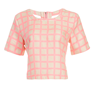 JOA T-Strap Square Print Top