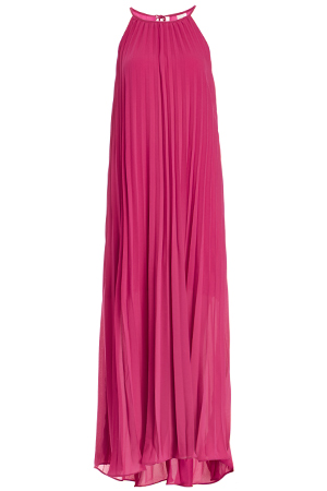 Line & Dot Pleated Maxi Dress