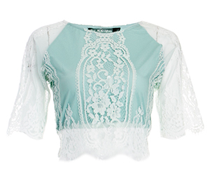 For Love & Lemons Lace Wild Flower Crop Top