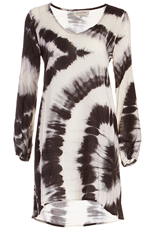 June & Hudson Tie-Dye V-Neck Tunic Dress