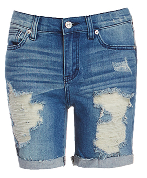 Distressed Bermuda Jean Shorts