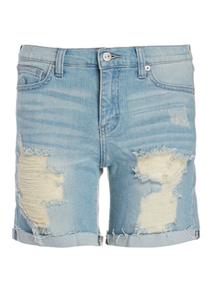 Distressed Bermuda Jean Shorts
