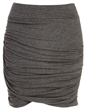 DAILYLOOK Ruching Bodycon Mini Skirt in Charcoal | DAILYLOOK
