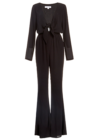 Plunging Tie Bodice Jumpsuit