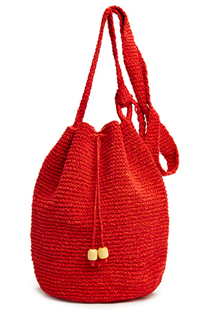 Stela 9 Crochet Beach Bag in Red | DAILYLOOK