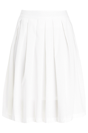 A-Line Pleated Midi Skirt