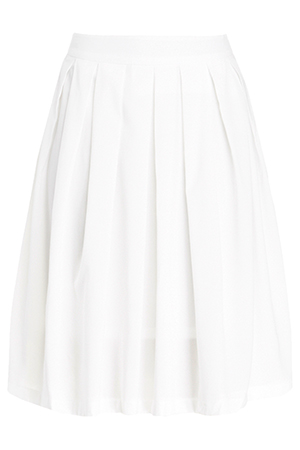 A-Line Pleated Midi Skirt
