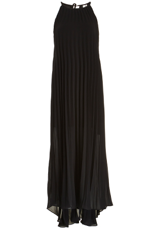 Line & Dot Pleated Maxi Dress