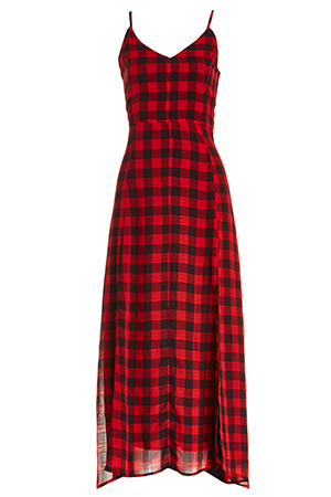 buffalo check maxi dress