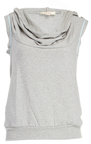 SOLOW Sleeveless Draped Hoodie