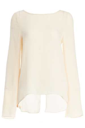 Blaque Label Long Sleeve Open Back Strap Blouse