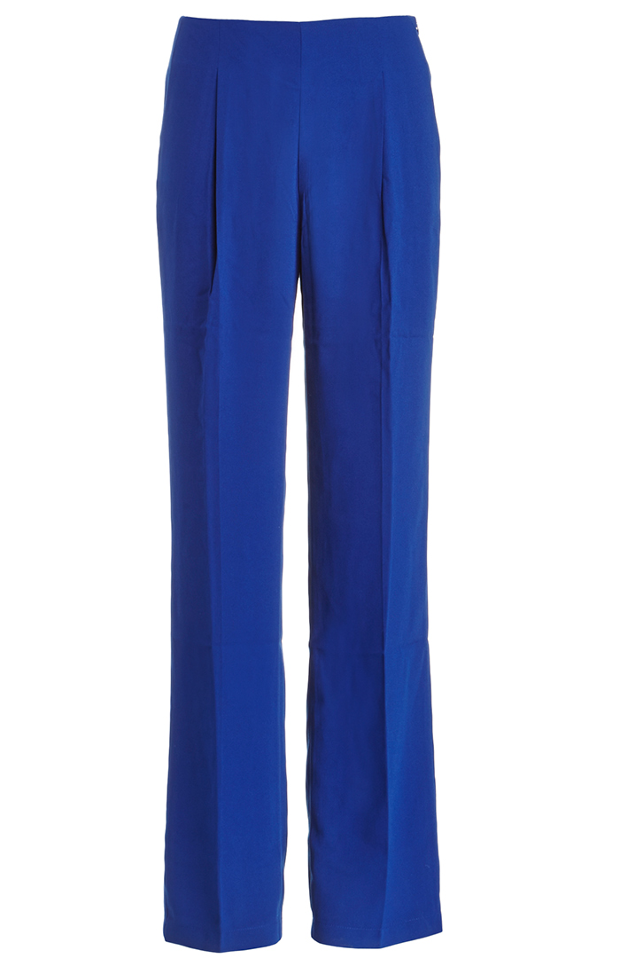 High Waist Straight Leg Trousers in Royal Blue | DAILYLOOK