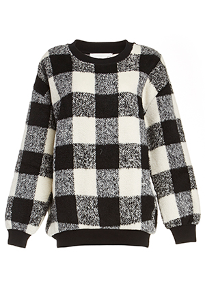 J.O.A. Plaid Voluminous Sweatshirt