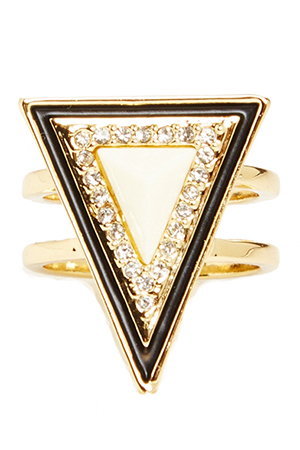 House of Harlow 1960 Teepee Triangle Ring