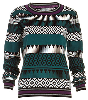 Lucca Couture Diamond Pattern Sweater