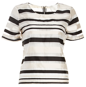 J.O.A. Striped Colorblock Top