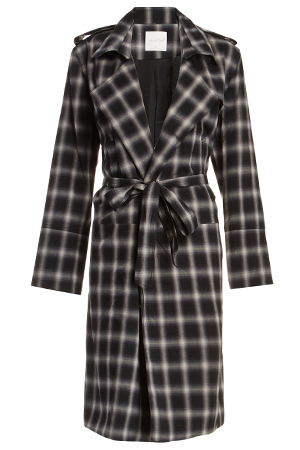 Line & Dot Plaid Keaton Trench Coat