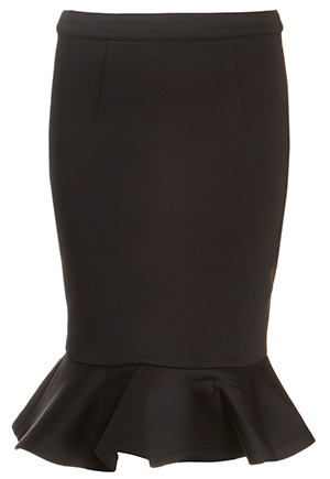 MLM Flip Hem Pencil Skirt in Black | DAILYLOOK