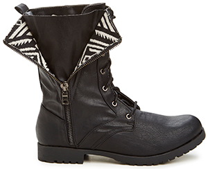 Peekaboo Lace Up Boots in Black | DAILYLOOK