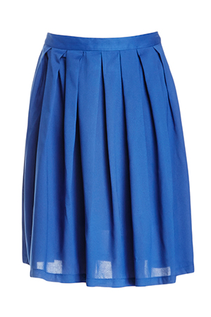 A-Line Pleated Midi Skirt