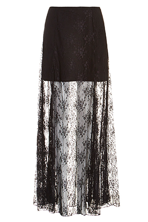 Line & Dot Deep Lace Maxi Skirt