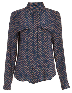 LAmade Ascot Print Silk Blouse