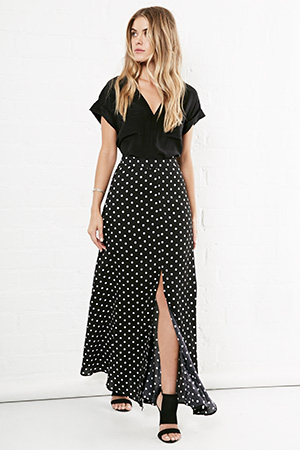 Polka Dot Maxi Skirt