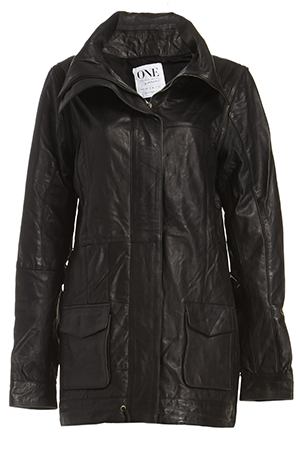 ONE by One Teaspoon Leather Patchwork Convertible Jacket