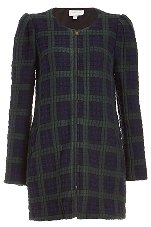 Harlyn Georgette Plaid Coat