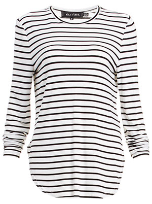 The Fifth Label All Night Long Sleeve Top in Black/White | DAILYLOOK