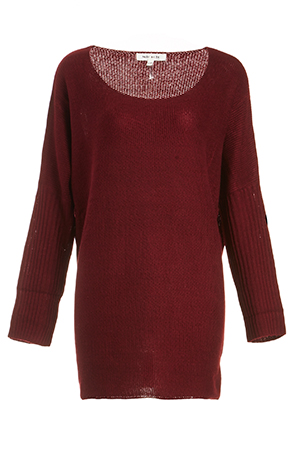 James Deen Knit Sweater in Burgundy | DAILYLOOK