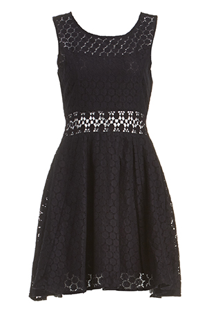 RAGA x Lace Fit and Flare Dress in Black XS - S | DAILYLOOK