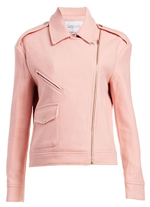 Lucy Paris Faye Moto Jacket in Pink | DAILYLOOK