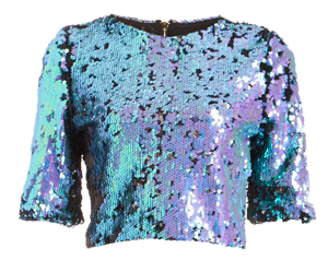 Lucy Paris Mermaid Sequin Crop Top