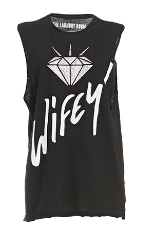 The Laundry Room Wifey Glitter Muscle Tee
