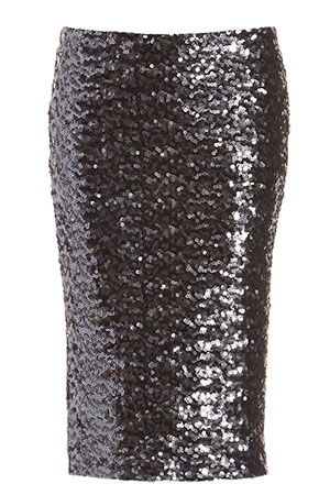 BB Dakota Jomene Sequin Skirt in Charcoal | DAILYLOOK