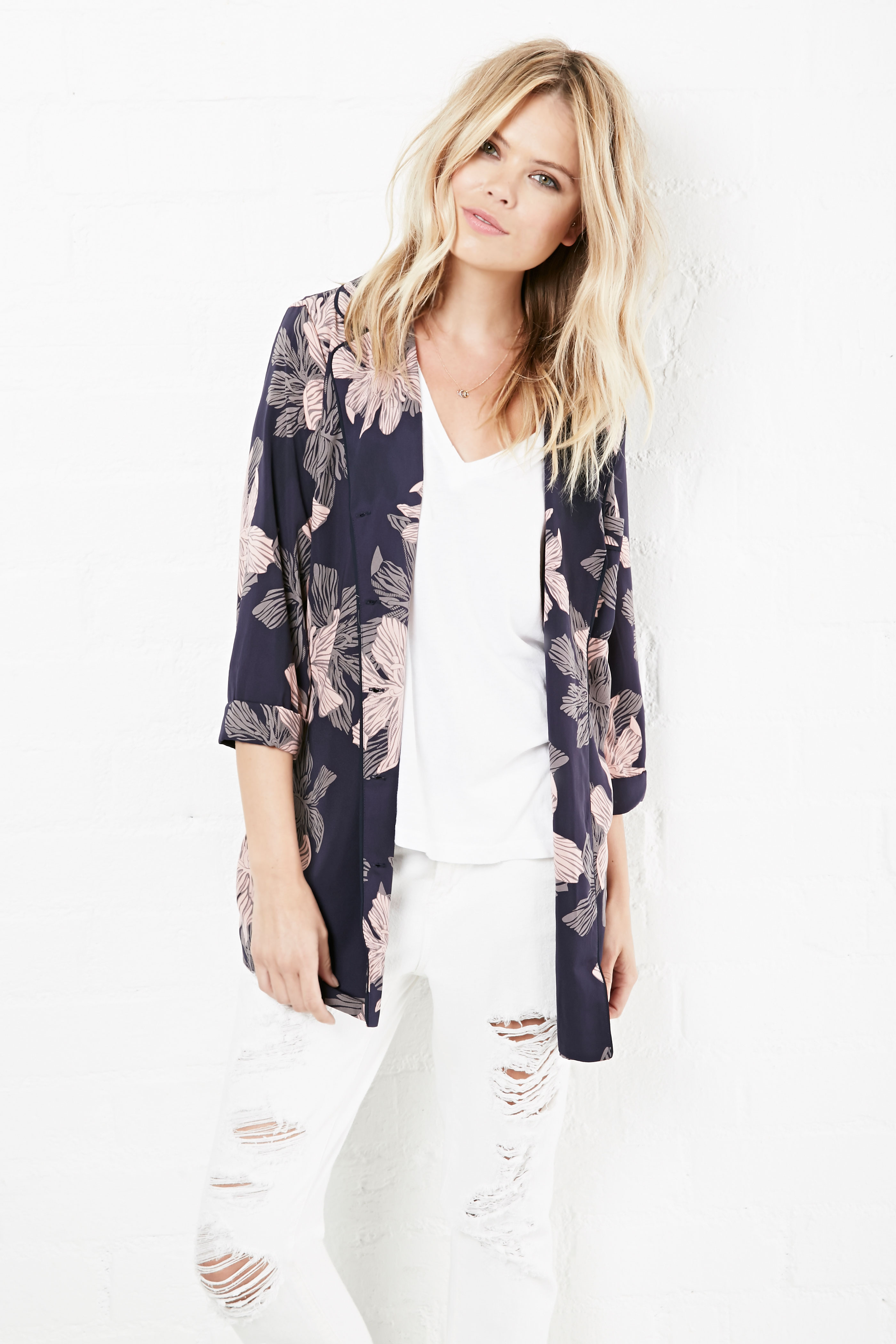 DAILYLOOK Nightingale Floral Pajama Shirt