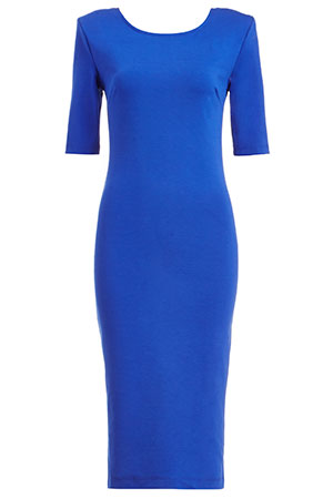 Powerful Bodycon Midi Dress in Royal Blue | DAILYLOOK