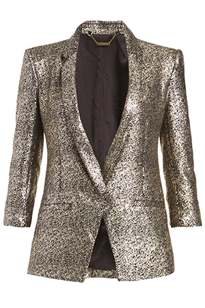 Capulet Notch Collar Metallic Blazer