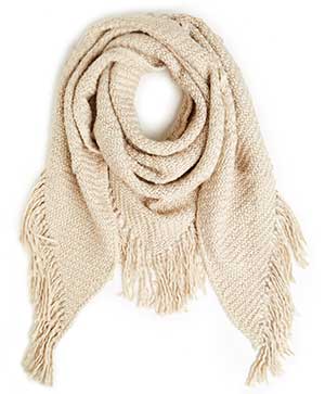 Daria Fringe Knit Shawl Scarf