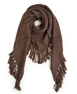 Daria Fringe Knit Shawl Scarf