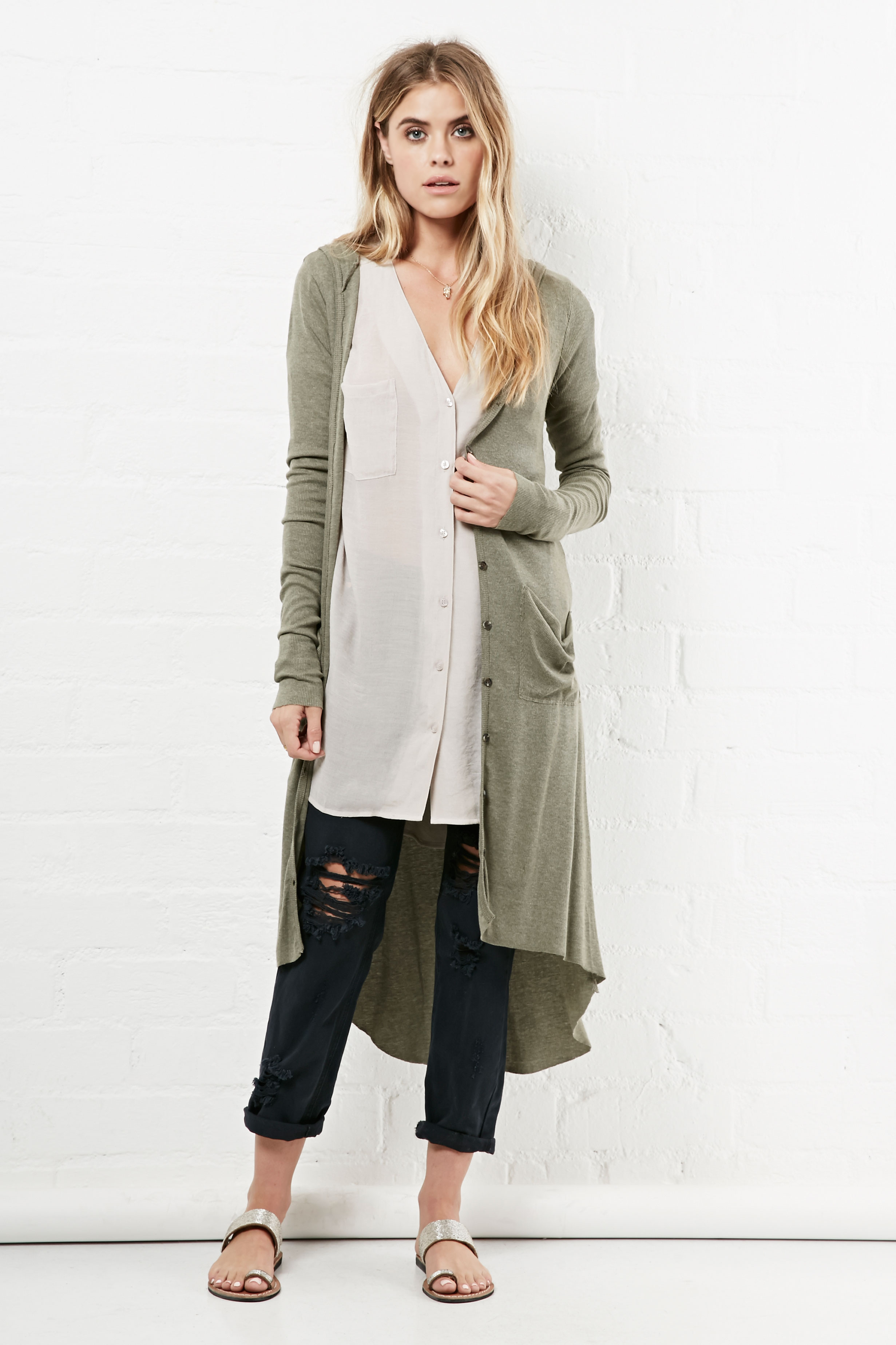 Kendall Hooded Ribbed Cardigan