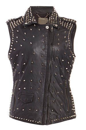 MUUBAA Limited Kate Sleeveless Studded Leather Biker Vest