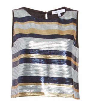 Lucy Paris Sequin Stripe Crop Top