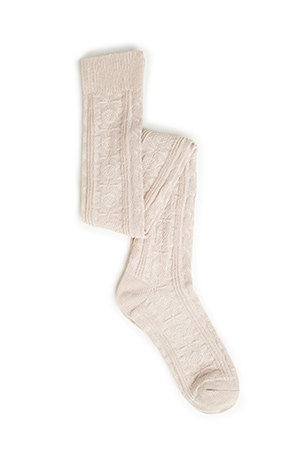 Knit Knee High Socks in Beige | DAILYLOOK