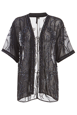ARYN K. Iridescent Bead Kimono