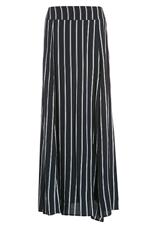 FLYNN SKYE RaRa Pinstripe Skirt in Black & White Stripe | DAILYLOOK