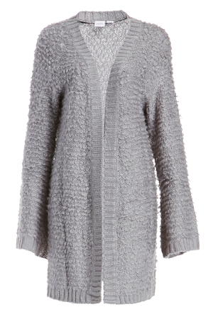 Somedays Lovin Turntable Fluffy Knit Kimono in Grey | DAILYLOOK